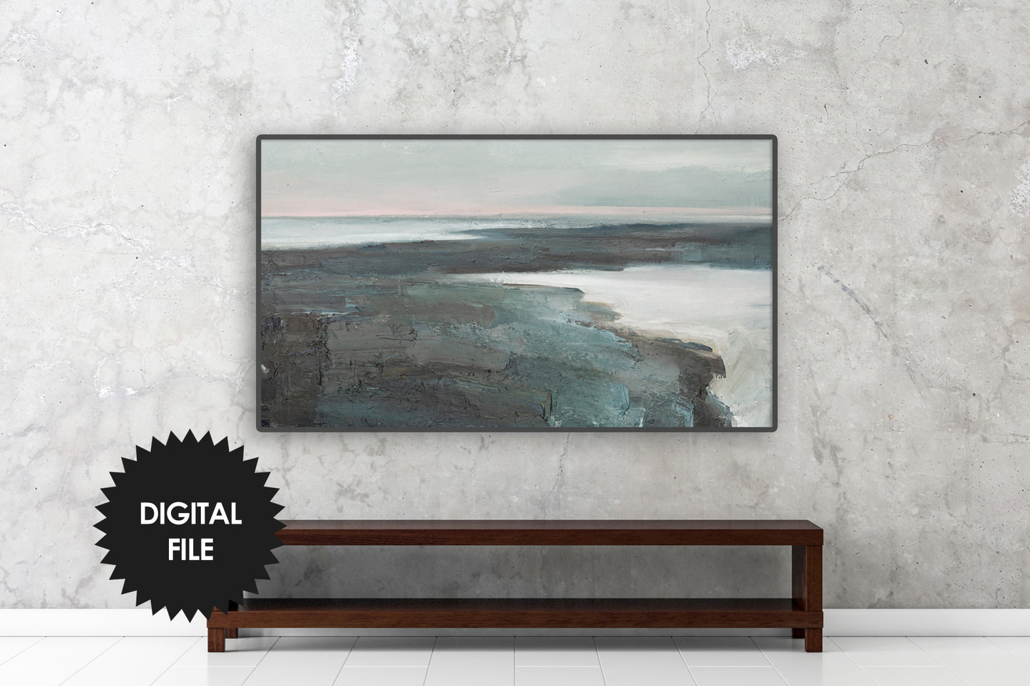 Samsung Frame TV Art Ocean Painting | Coastal Seascape Tv Art | Earthy Neutral Tones | 3840x2160 px JPEG | Digital TV Art | Instant Download