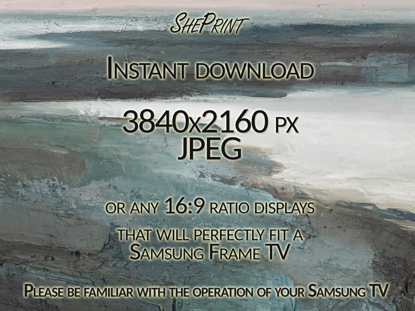 Samsung Frame TV Art Ocean Painting | Coastal Seascape Tv Art | Earthy Neutral Tones | 3840x2160 px JPEG | Digital TV Art | Instant Download