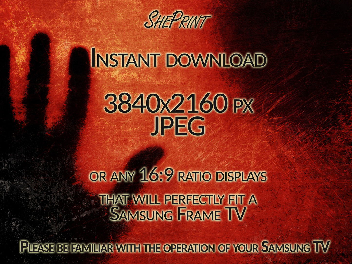 Samsung Frame TV Art | Trapped in Screen Halloween Horror TV Art | Digital TV Art | Instant Download