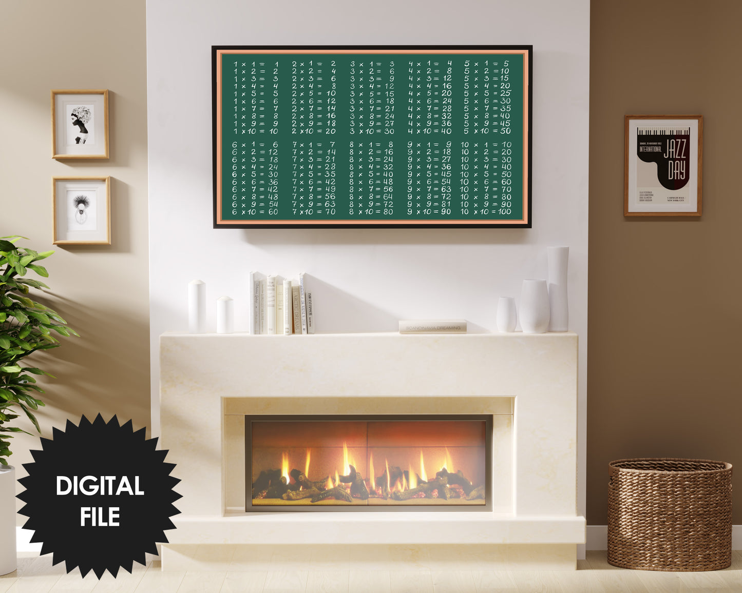 Samsung Frame TV Art Kids | Multiplication Chart | Educational Art | Digital TV Art | Frame TV art for Kids | Instant Download