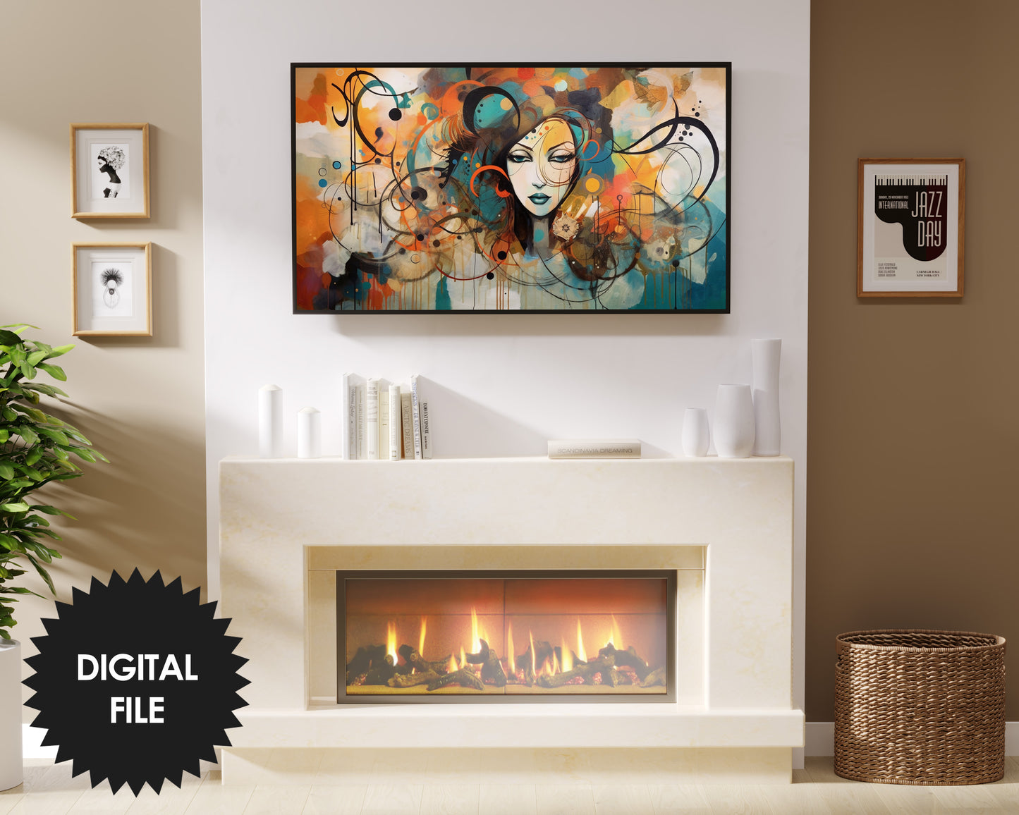 Samsung Frame TV Art The Girl, Abstract Art, Oil Painting, Digital TV Art, Instant Download