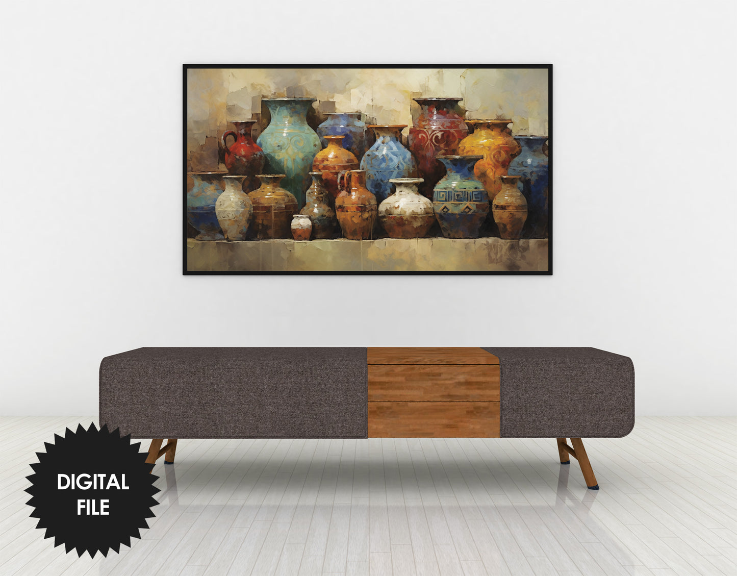 Samsung Frame TV Art Still Life Pottery Painting | Fall Earthy Neutral Tones | Digital TV Art | Instant Download