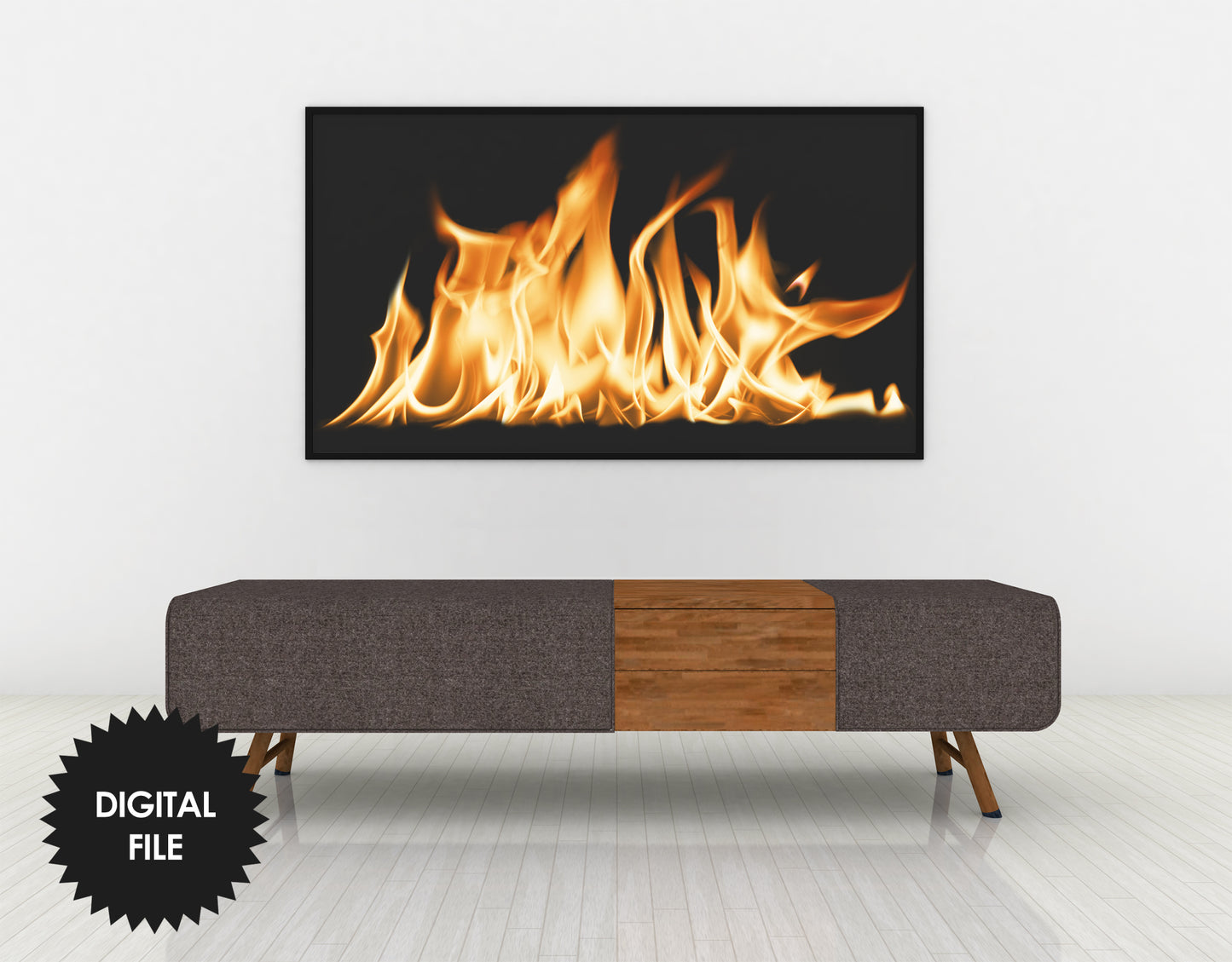 Samsung Frame TV Art Fireplace | Christmas Tv Art | Winter Fireplace Flames | 3840x2160 pixels JPEG | Digital TV Art | Instant Download