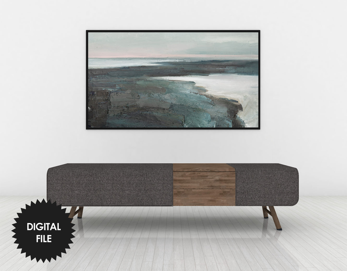 Samsung Frame TV Art Ocean Painting | Coastal Seascape Tv Art | Earthy Neutral Tones | 3840x2160 px JPEG | Digital TV Art | Instant Download