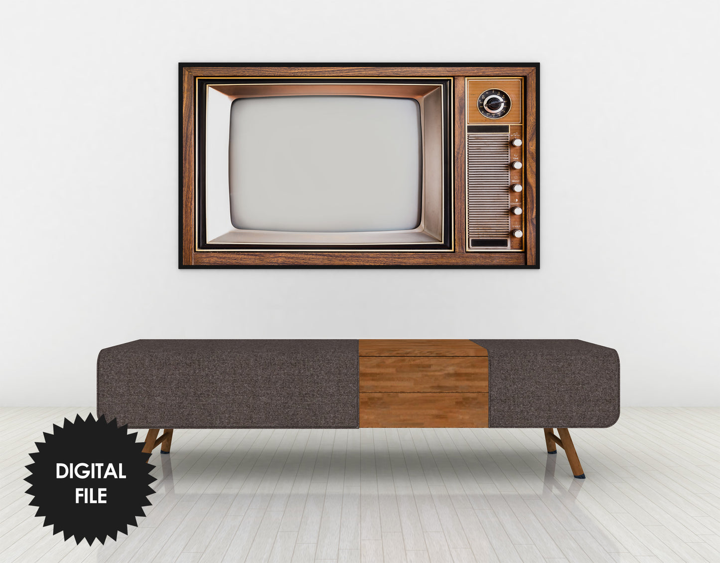 Samsung Frame TV Art Retro TV | Vintage Tv Art | Antique Old Television Wooden Case | 3840x2160 px JPEG | Digital TV Art | Instant Download