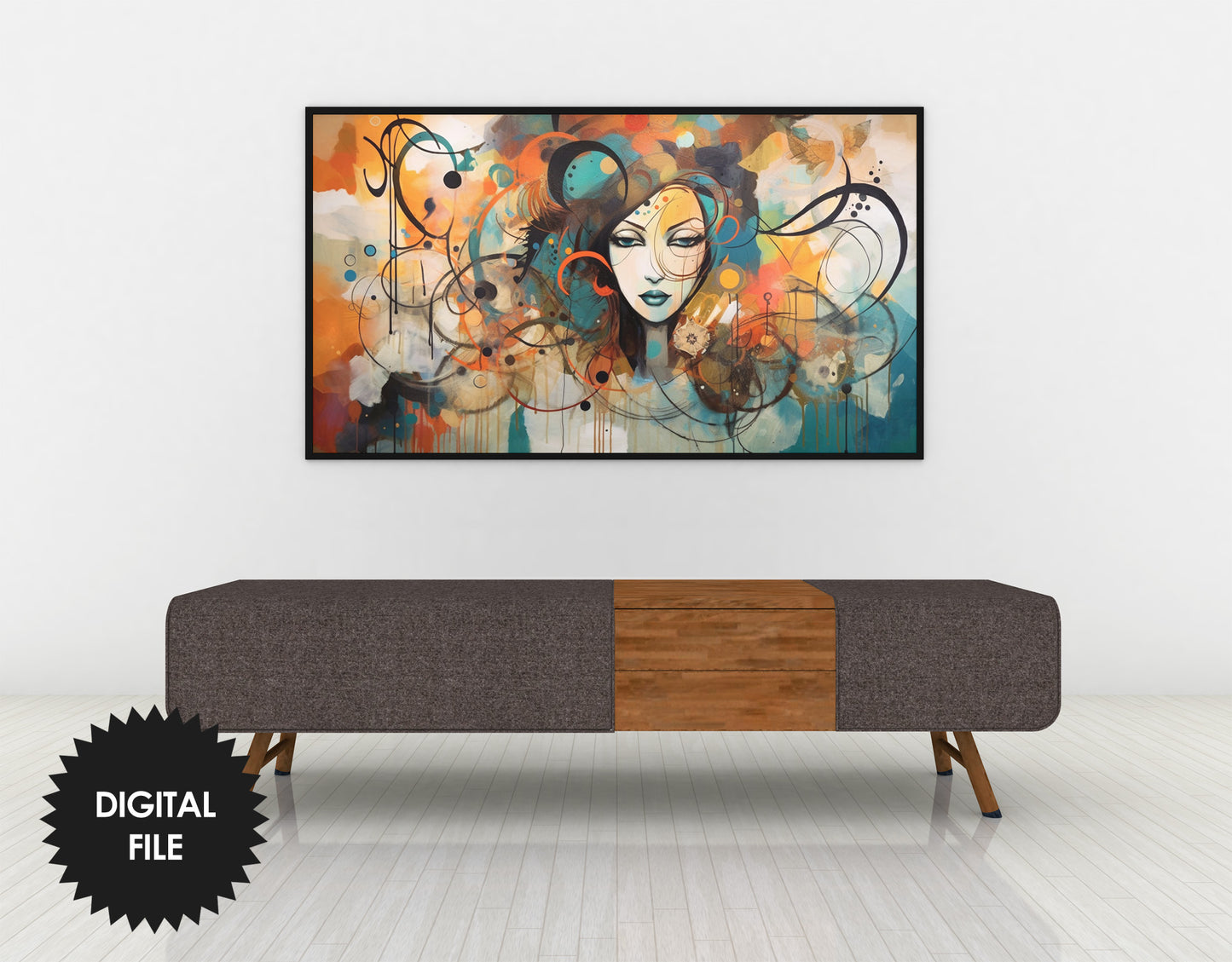Samsung Frame TV Art The Girl, Abstract Art, Oil Painting, Digital TV Art, Instant Download