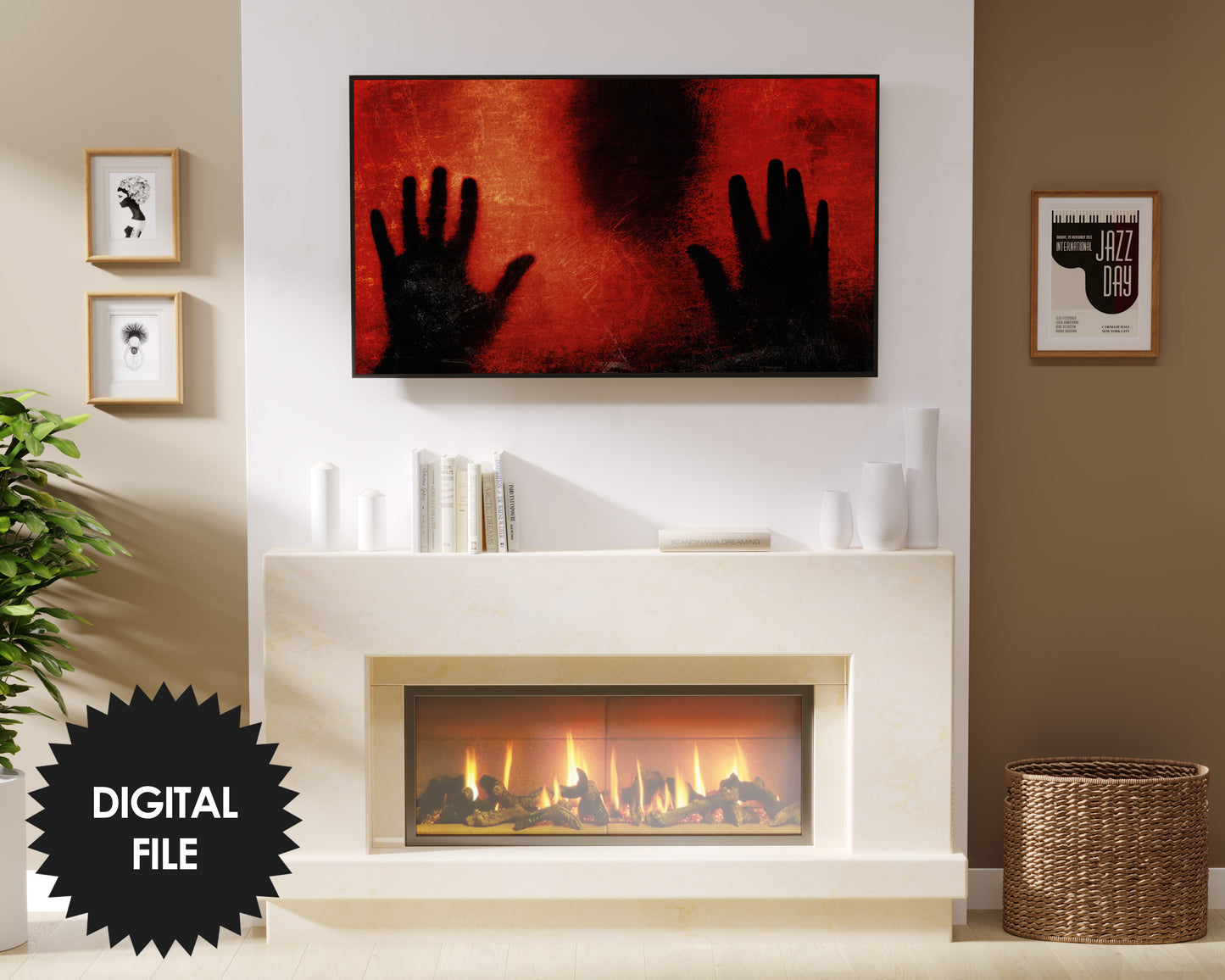 Samsung Frame TV Art | Trapped in Screen Halloween Horror TV Art | Digital TV Art | Instant Download