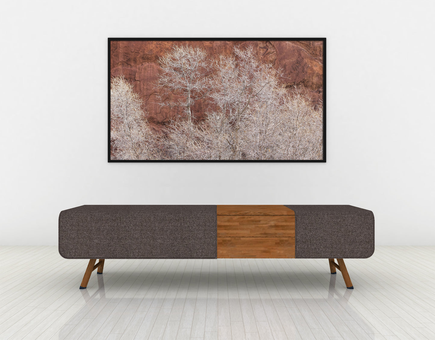 Winter Trees Samsung Frame TV Art | Frozen Trees Winter Scene Art | Red Rocks | Digital TV Art | Instant Download