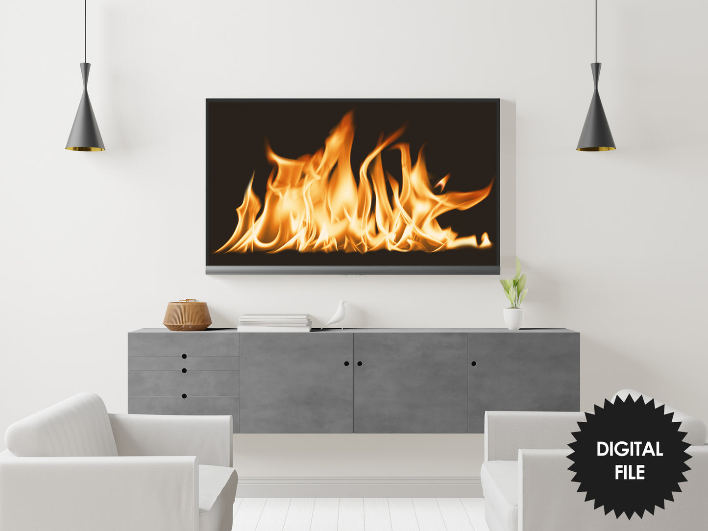 Samsung Frame TV Art Fireplace | Christmas Tv Art | Winter Fireplace Flames | 3840x2160 pixels JPEG | Digital TV Art | Instant Download