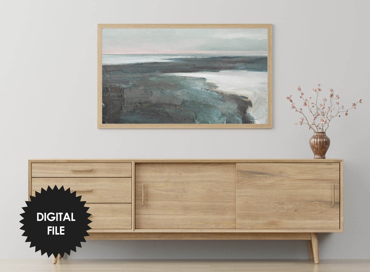Samsung Frame TV Art Ocean Painting | Coastal Seascape Tv Art | Earthy Neutral Tones | 3840x2160 px JPEG | Digital TV Art | Instant Download