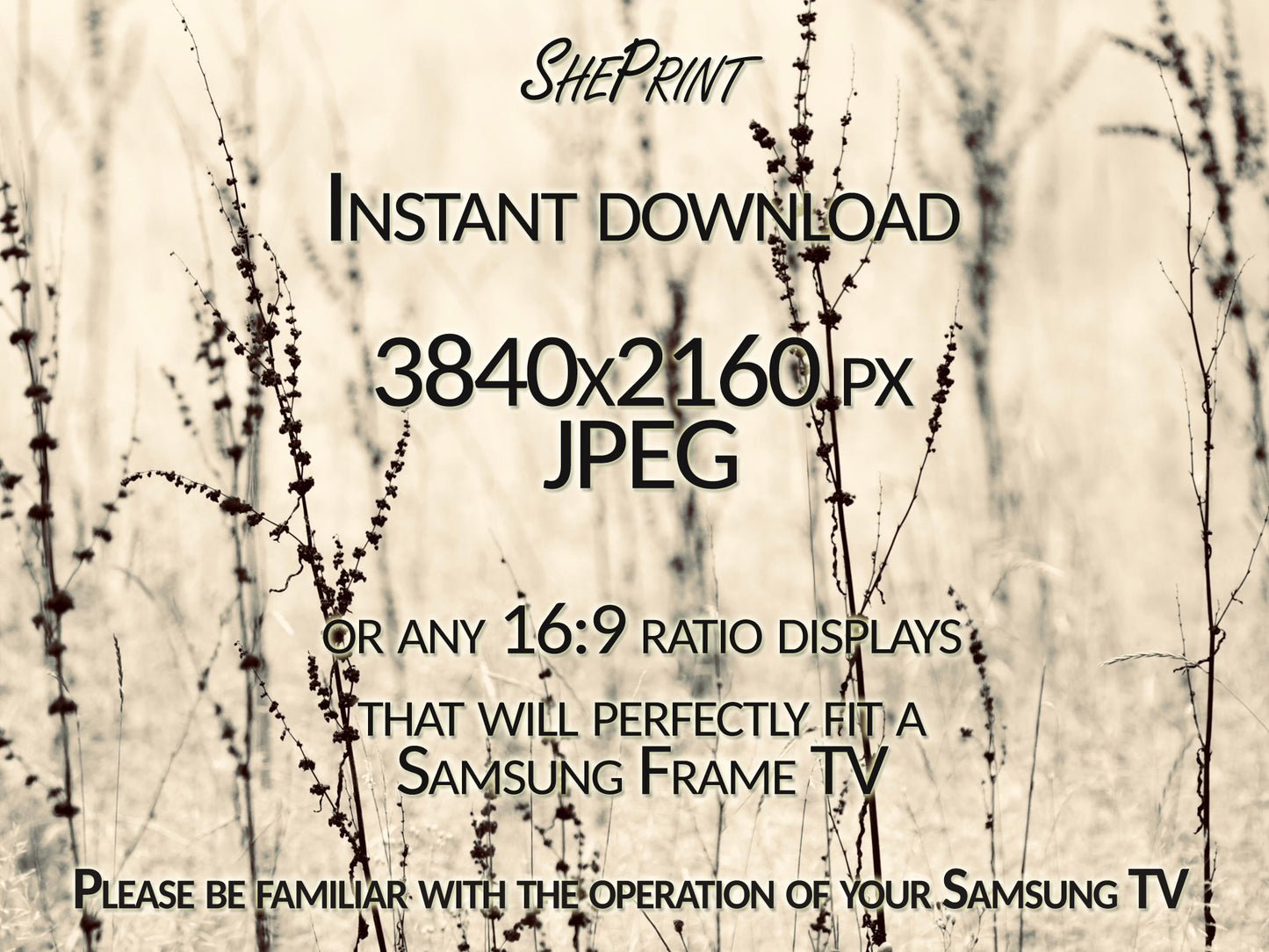 Vintage Fields Samsung Frame TV Art | Monochrome | Digital TV Art | Digital Painting | Instant Download