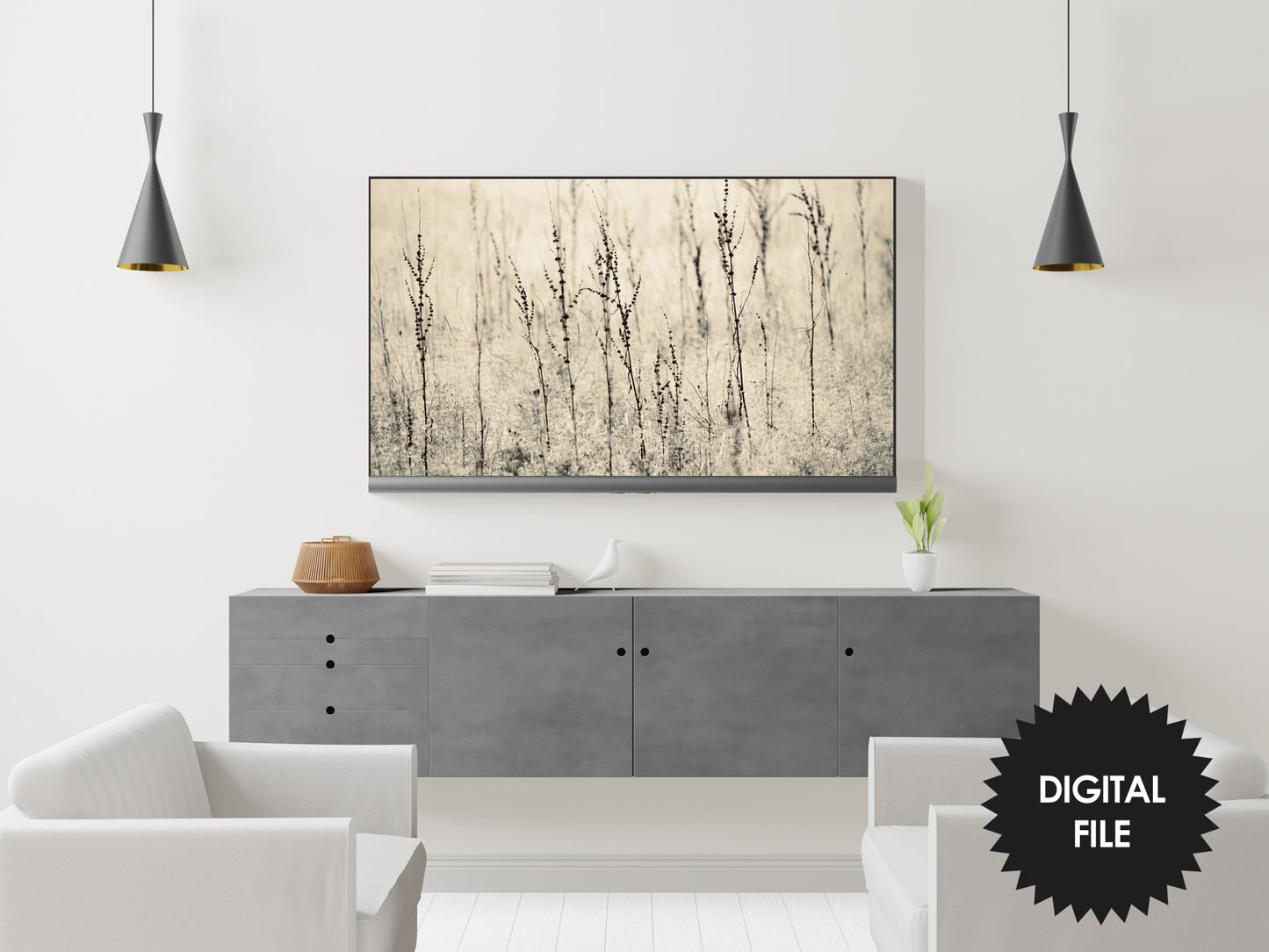 Vintage Fields Samsung Frame TV Art | Monochrome | Digital TV Art | Digital Painting | Instant Download