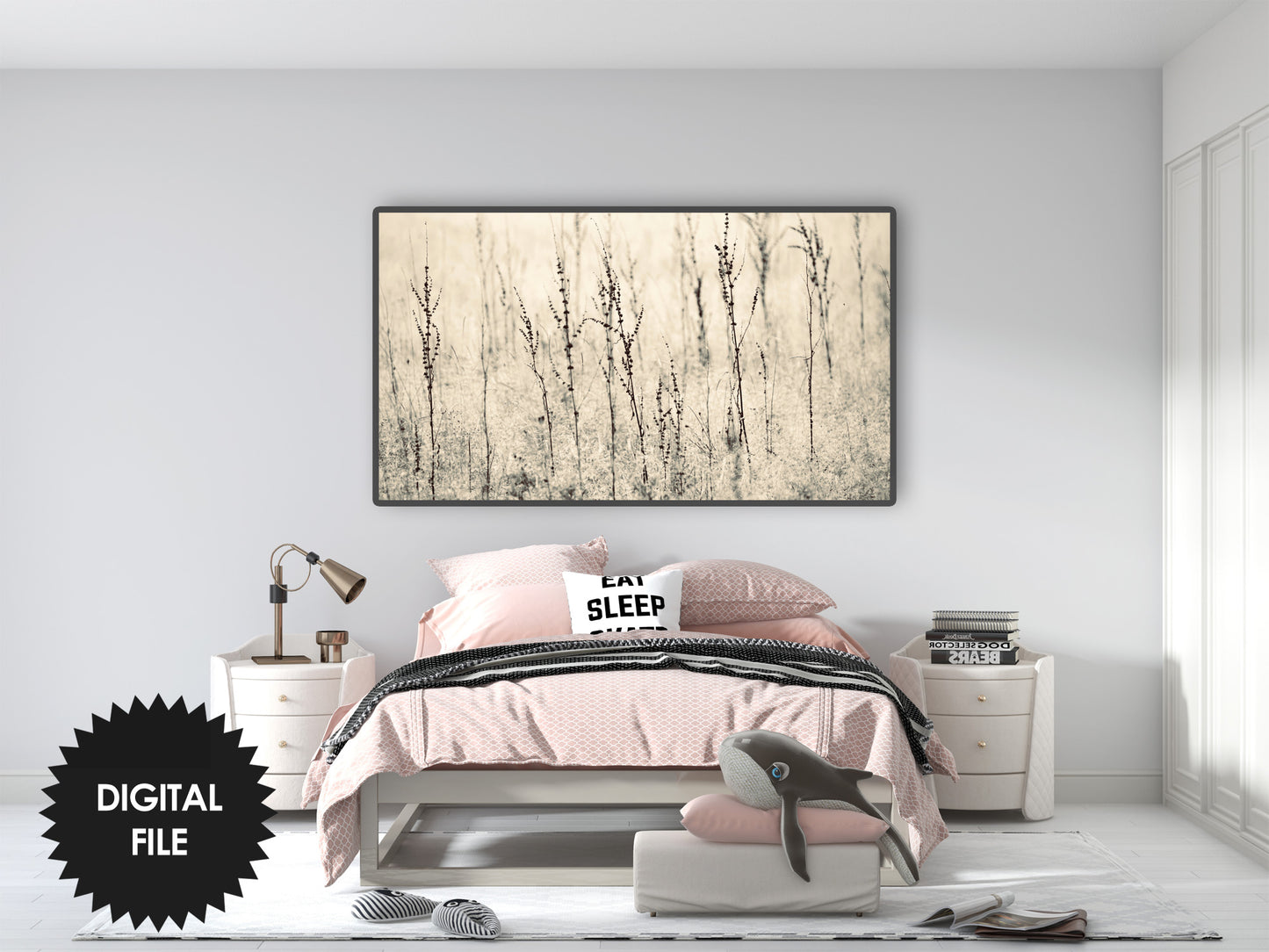 Vintage Fields Samsung Frame TV Art | Monochrome | Digital TV Art | Digital Painting | Instant Download