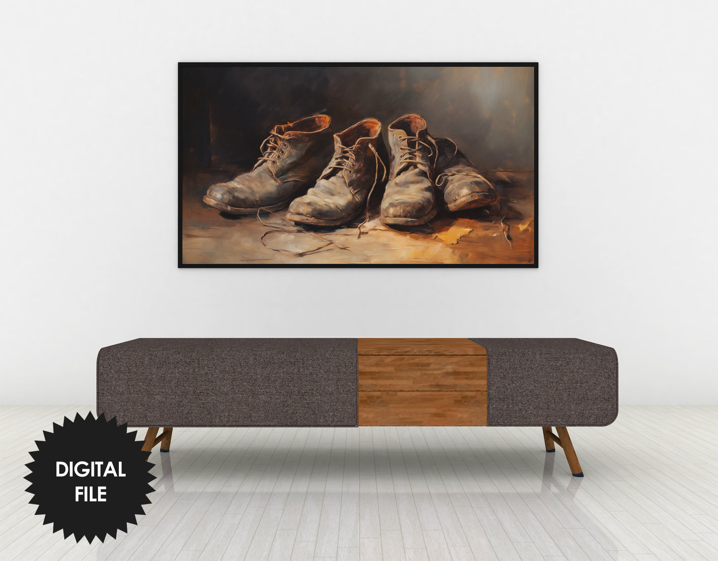 Old Dusty Shoes Vintage Art, Samsung Frame TV Art, Instant Download
