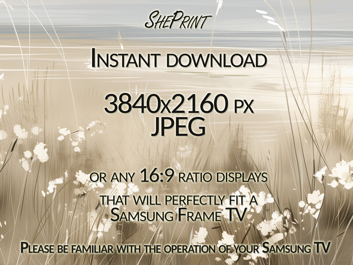 Frame TV Art Whispers by the Shore close up view