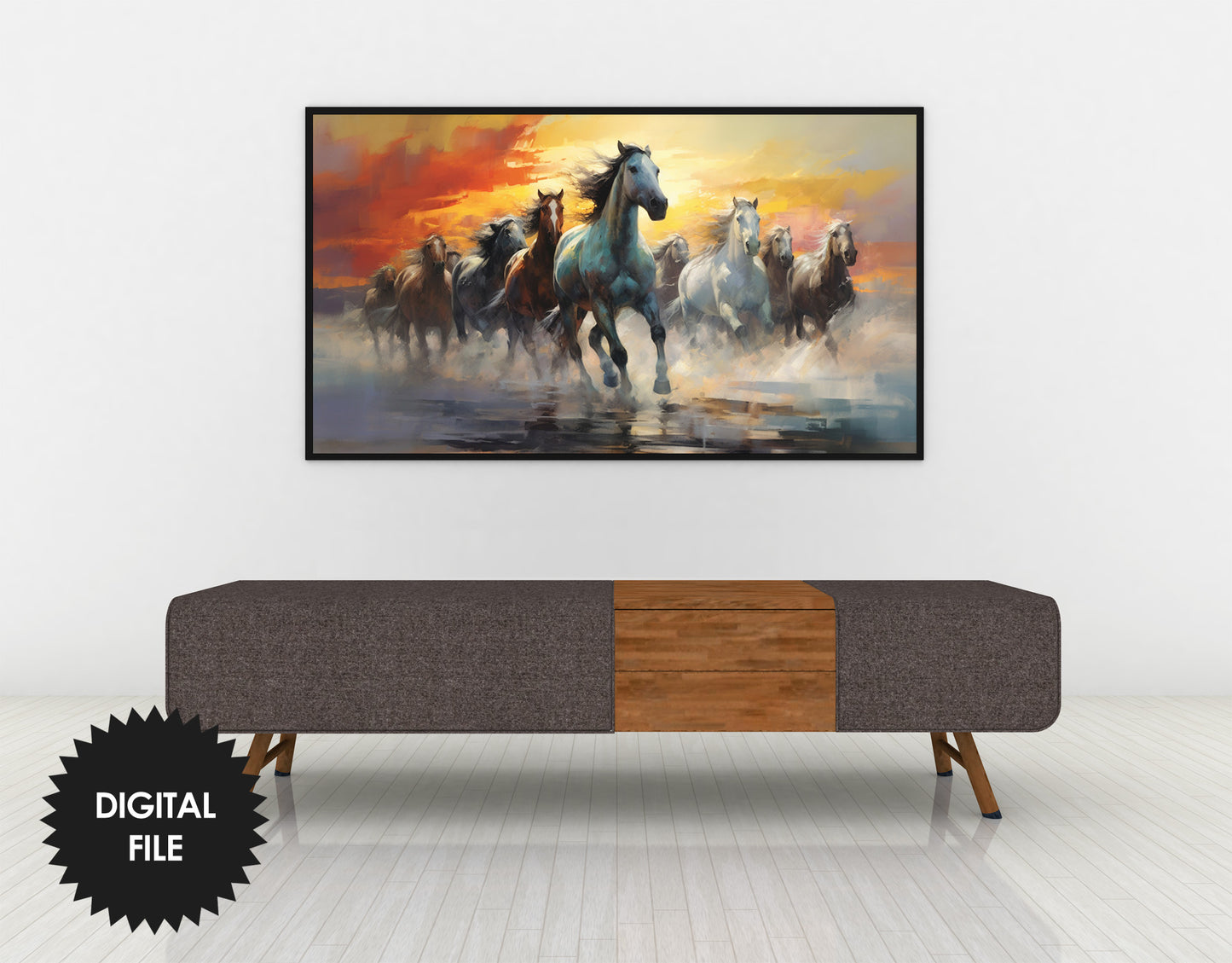 Frame TV Art Wild Horses | Impressionist Painting Tv Art | 3840x2160 pixels JPEG | Digital TV Art | Instant Download
