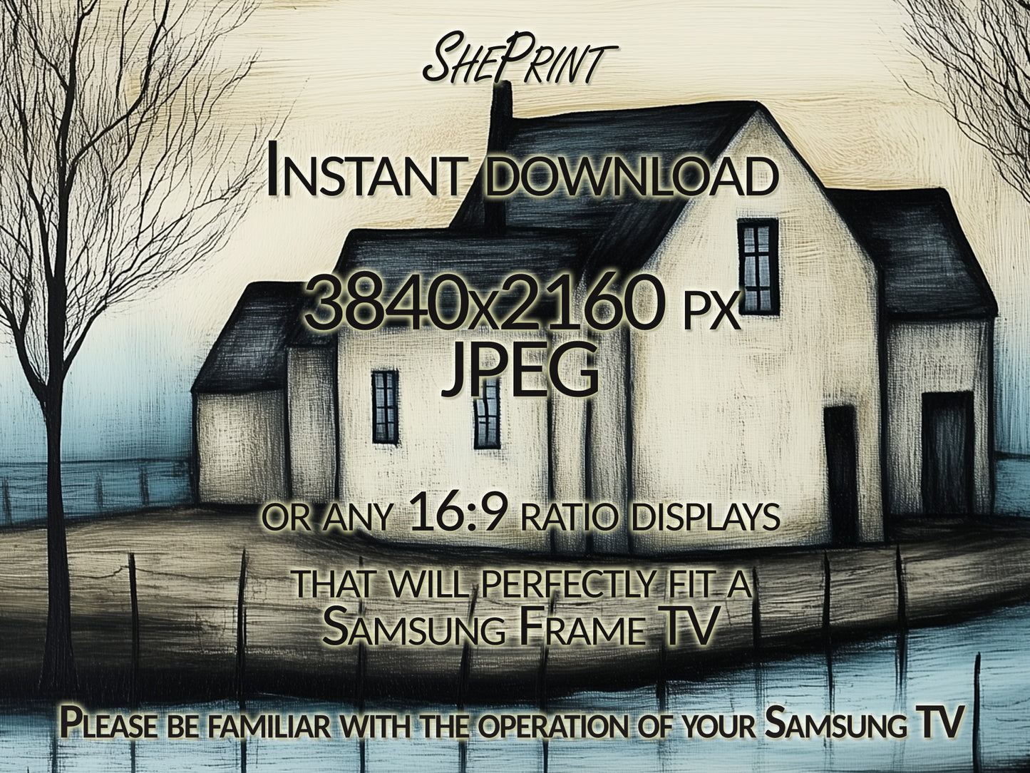 Winter By The Sea Frame TV Art close up view