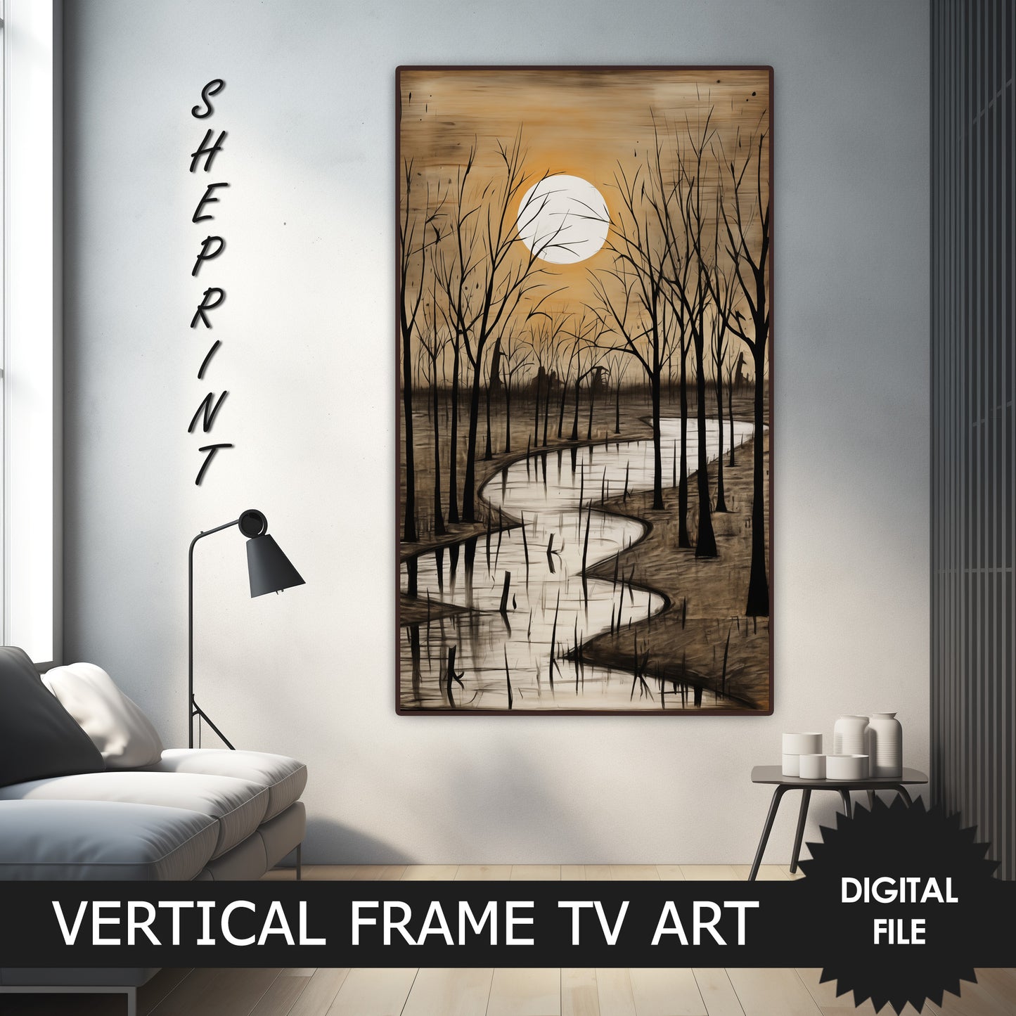 Winter Sunset Vertical TV Art