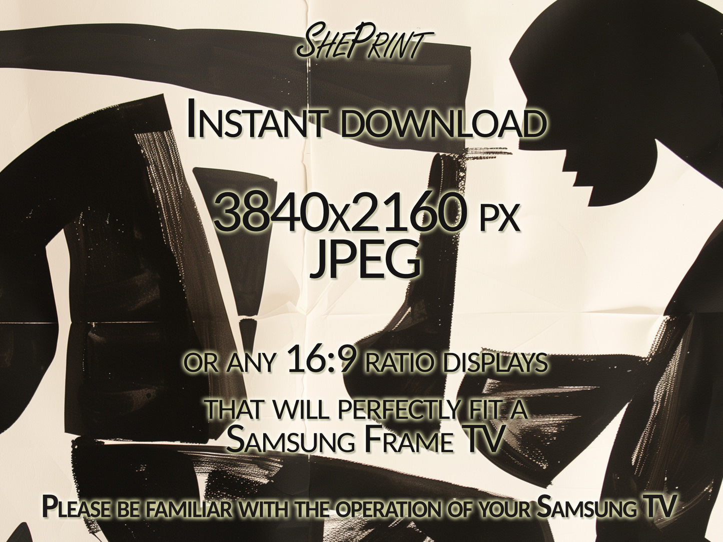 Abstract Femme, Bold & Modern Frame TV Art close up view