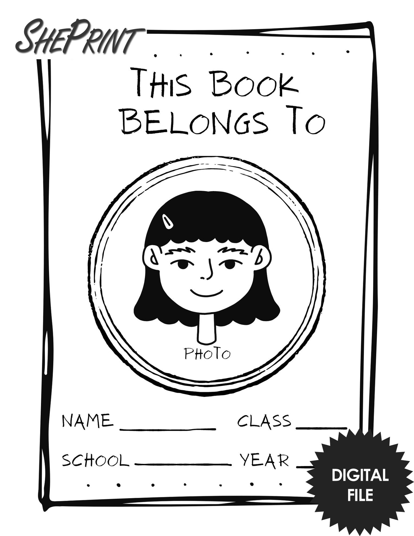 Printable School Leavers Book, Message Book, Year 6 Leavers Scrapbook, 4 Pages Letter Size PDF, Instant Download, preview innes page for girl