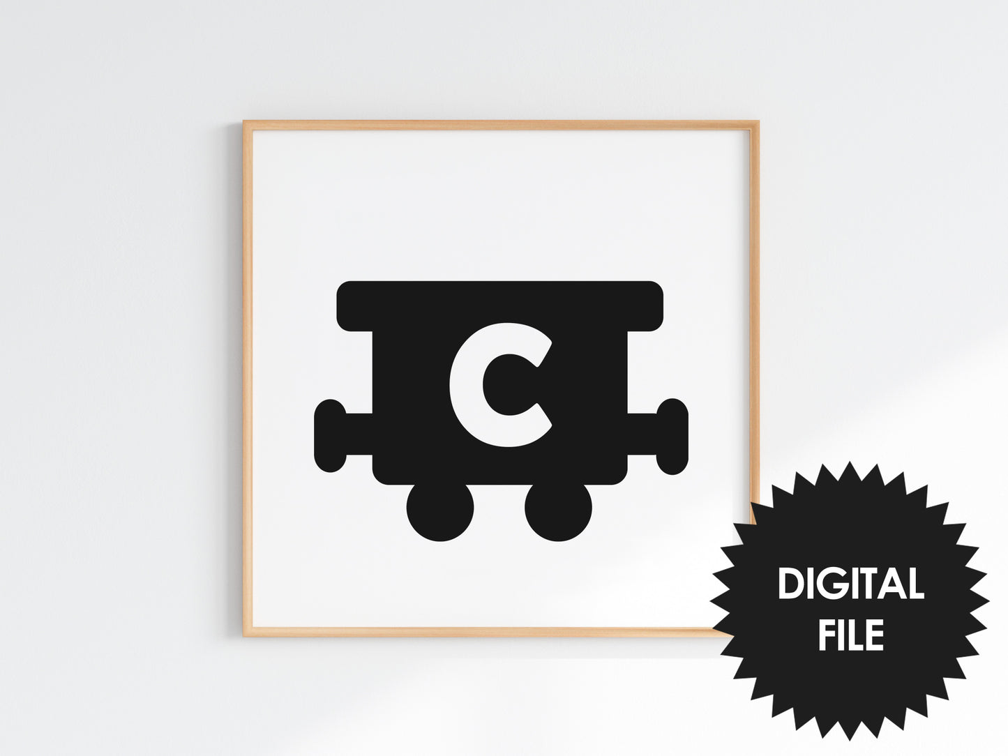 ABC Train, Kids Room Decor, Printable Letters A-Z All 26, Initials Print, Letter Print, Alphabet Train Wall Art, Instant Download