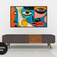 Frame TV Art, Faces Abstract Expressionism, Vibrant Bold Colors preview in modern ambience