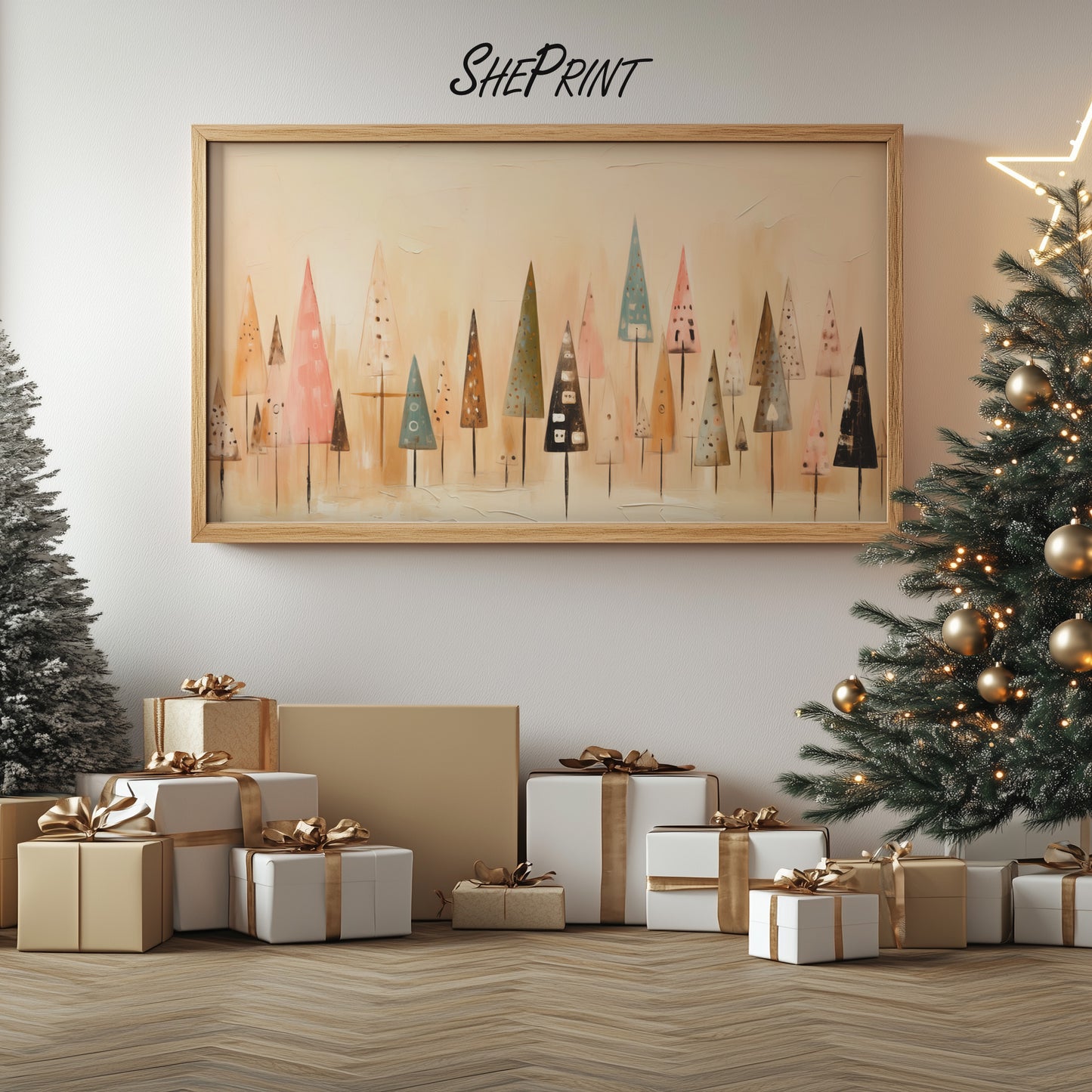 Christmas Trees Abstract Frame TV Art preview 