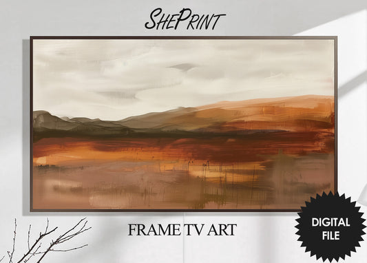 Abstract Earth Tones Landscape Frame TV Art preview on Samsung Frame Tv