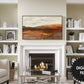 Abstract Earth Tones Landscape Frame TV Art  preview in modern living room