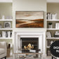 Earth Tones River Landscape Frame TV Art preview in modern living room