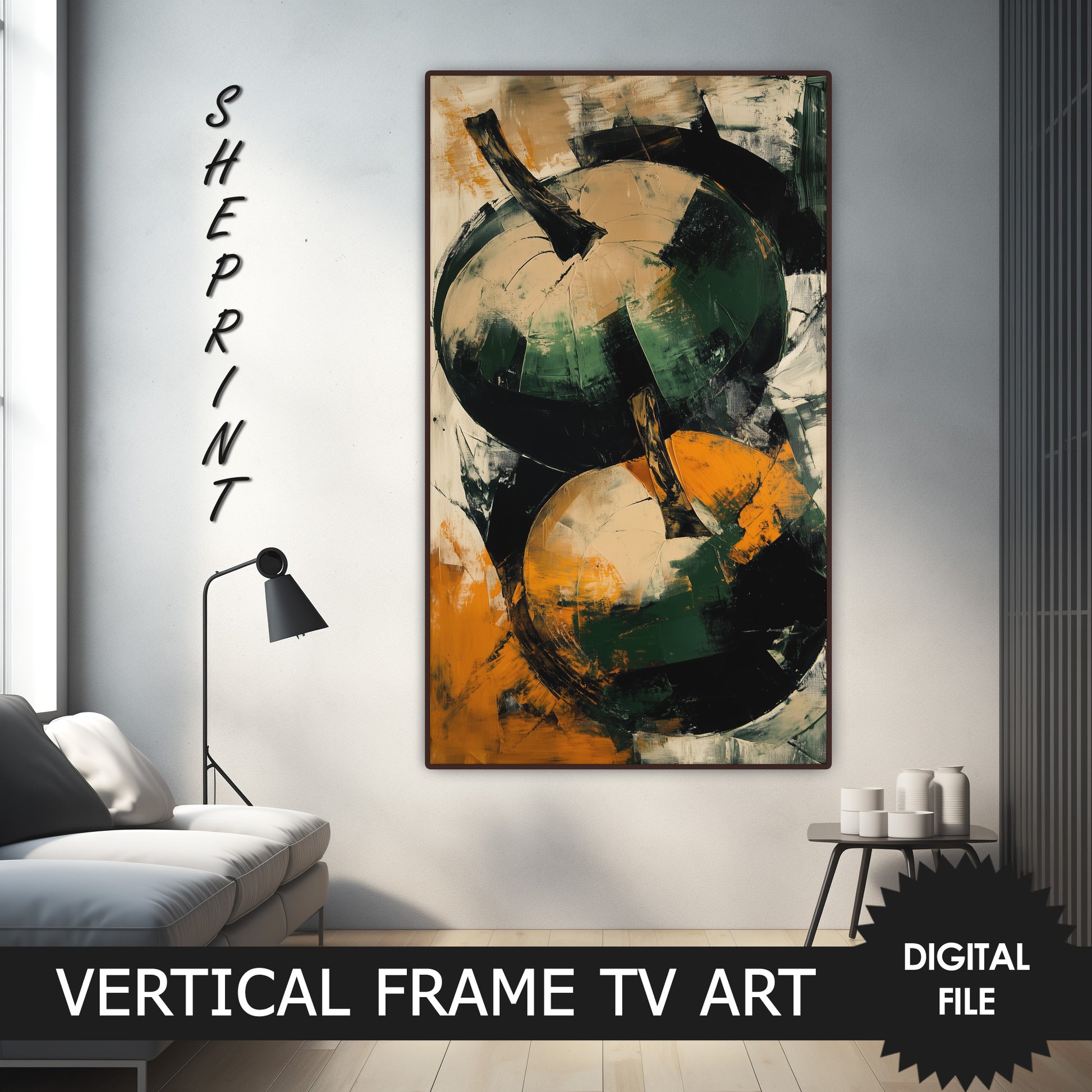 Samsung Vertical Frame TV Art, Abstract Pumpkins, Autumn Digital Art preview