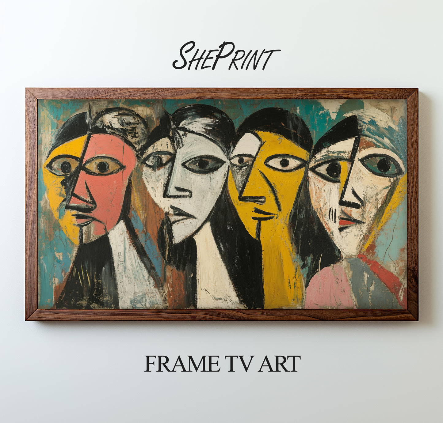 Cubist Women Samsung Frame TV Art | Abstract Oil Painting preview on Samsung Frame TV