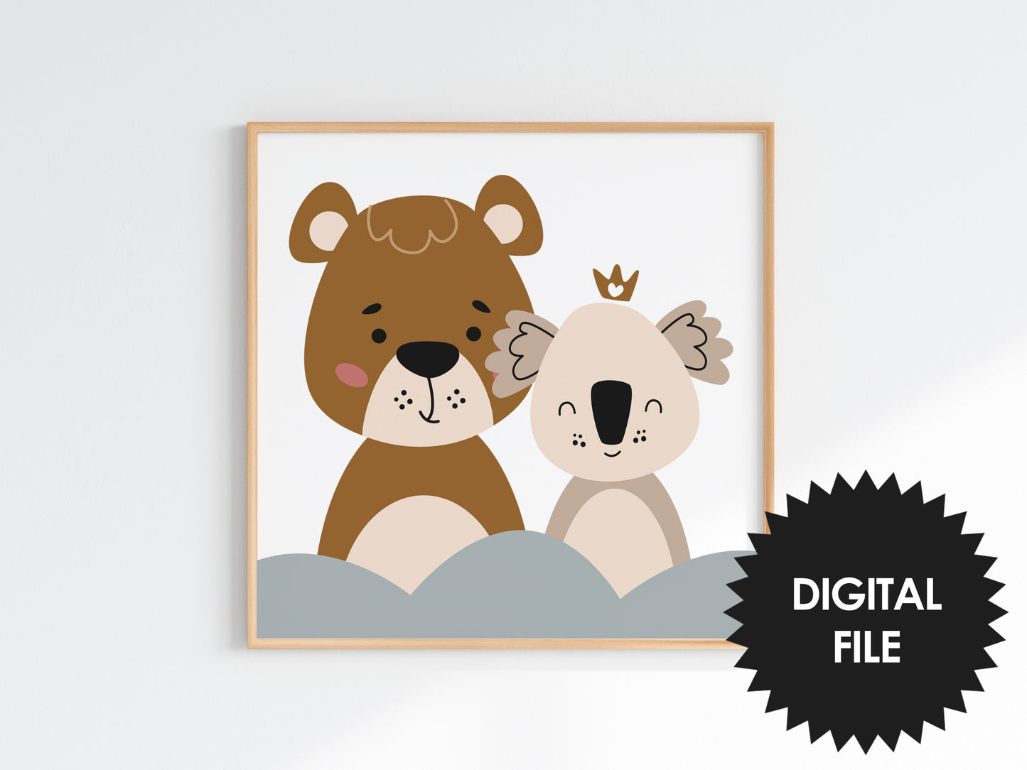 Cute Animals Prints For Kids, Set of 3, Kids Room Wall Art, Nursery Wall Art, Instant Download