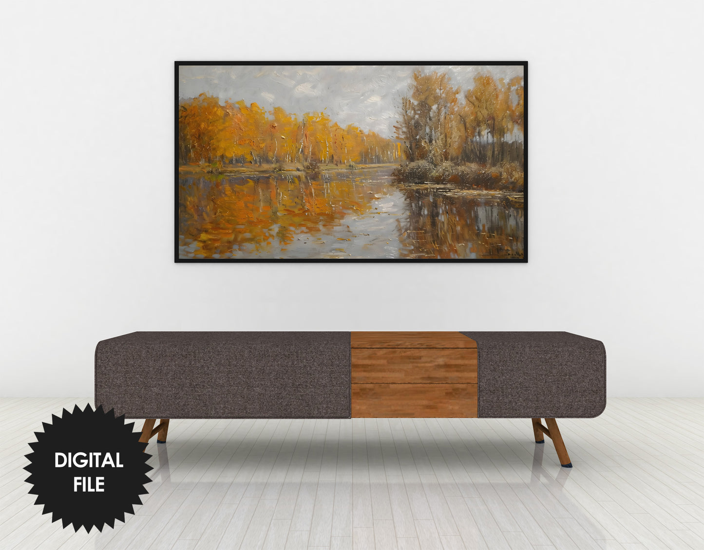 Samsung Frame TV Art | Autumn Day By The River preview 2