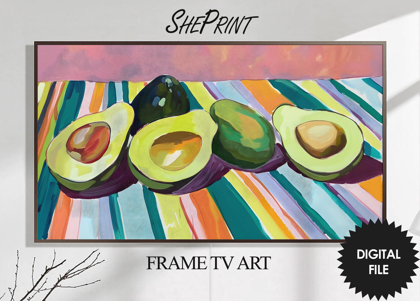 Avocados Frame TV Art, Summer Watercolor TV Art preview on Frame TV