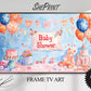Baby Shower Frame TV Art | Gender Neutral Pink Blue Baby Shower Party Decor preview on Samsung Frame TV