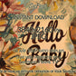 Baby Shower Vintage Frame TV Art | Hello Baby Floral TV Display close up view