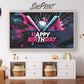 Baseball Drip Themed Party TV Art preview in kids room