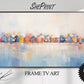 Samsung Frame TV Art | Beach Huts Painting | Coastal Digital TV Art  preview on Samsung Frame TV
