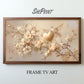 Beige Valentines Day Frame TV Art | Flowers Doves | Neutral Tones preview