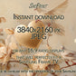Beige Valentines Day Frame TV Art | Flowers Doves | Neutral Tones close up view
