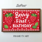 Berry First Birthday TV Art | Red Strawberries 1st Birthday Party Backdrop | Digital Download