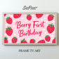 Berry First Birthday Frame TV Art | Baby Girl Birthday Party TV Backdrop | Digital Download