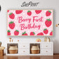 Berry First Birthday Frame TV Art | Baby Girl Birthday Party TV Backdrop | Digital Download preview in nursery room
