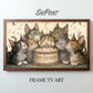 Cat Birthday TV Backdrop Funny Cats Party Decor Digital Download for Pet Lovers Celebration