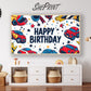 Samsung Frame TV Art For Kids | Happy Birthday Cute Cars Art For Boys preview in kids room