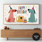 Dog Birthday TV Backdrop Puppy Party Decor Happy Birthday Digital Display for Kids Celebrations, preview in kids room