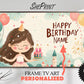 Personalized Birthday Frame TV Art For Girls | Happy Birthday Princess preview