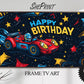  Frame TV Art For Kids | Happy Birthday Racing Car Art For Boys preview