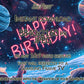 Birthday Frame TV Art, Space Fantasy Birthday Party TV Art For Teens, Girls And Boys close up view